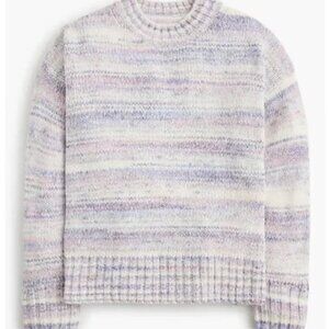 NWT J. Crew Factory Space-Dye Mockneck CozyBoyfriend Sweater - Pure Snow Day - M